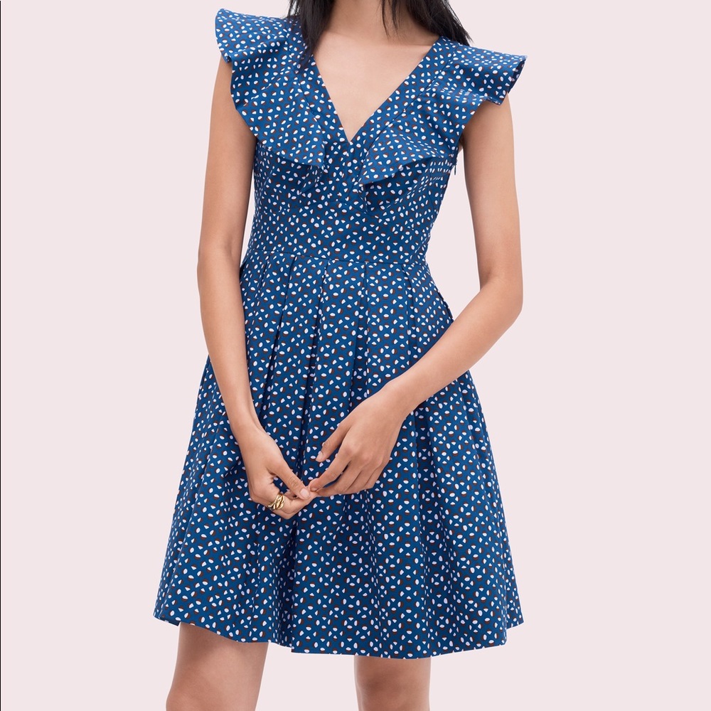 Kate Spade geo dot poplin dress